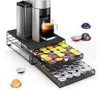 Vinsani Coffee Pod Storage Drawer for 80 Dolce Gusto Capsules - 2-Tier Sliding Drawer Organiser with Non-Slip Surface, Minimalist Space-Saving Coffee Pod Holder for Kitchen Countertop