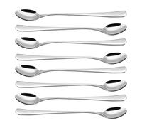 Vinsani Latte Spoons, Set of 8 Long Handle Spoons, Stainless Steel Coffee Spoons Tea Spoon Ideal for Latte Coffee, Espresso, Hot Chocolate, Hot Drinks, Dessert & Ice Cream Sundae - 7.8 inch (Silver)