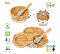 VINSANI BAMBOO CAR PLATE,BOWL & SPOON