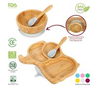 VINSANI BAMBOO ELEPHANT PLATE,BOWL & SPOON SET
