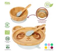 VINSANI BAMBOO PANDA PLATE,BOWL & SPOON SET
