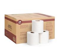 Vinsani 3 Ply Bamboo Toilet Rolls - 24 Rolls of Super-Soft Toilet Paper 100% Natural Toilet Tissues in Plastic Free Eco Friendly Packaging and Sustainable Tissue Paper | Compostable Loo Roll