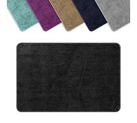 Vinsani Bath Mat Non Slip Bathroom Mat Thickened Fluffy Microfiber Machine Washable Shower Rug Ultra Soft Water Absorbent For Home Bathroom Kitchen - Dark Grey (60 x 90cm)