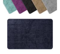 Vinsani Bath Mat Non Slip Bathroom Mat Thickened Fluffy Microfiber Machine Washable Shower Rug Ultra Soft Water Absorbent For Home Bathroom Kitchen - Navy (60 x 90cm)