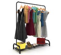 VINSANI BLACK CLOTHES RAIL AND SHOE RACK 0009555 x 2