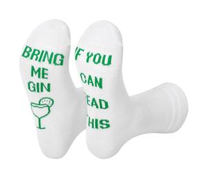 Vinsani® 'Bring Me Gin, If You Can Read This' Funny Ankle Socks | Comfortable Cotton Blend with Non-Slip Grip | Novelty Socks for Gin Lovers & Adults Casual Wear
