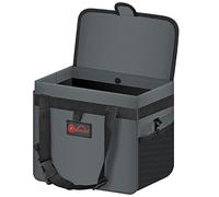 Vinsani Car Rubbish Bin with Lid Cover Waterproof Leakproof Interior Foldable Adjustable Straps Car Seat Boot Storage Bag Trash Holder Waste Organiser Car Accessories - Large/Grey