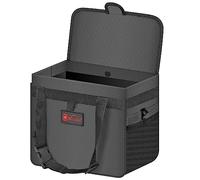 Vinsani Car Rubbish Bin with Lid Cover Waterproof Leakproof Interior Foldable Adjustable Straps Car Seat Boot Storage Bag Trash Holder Waste Organiser Car Accessories - Large/Black