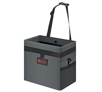 Vinsani Car Rubbish Bin with Lid Cover Waterproof Leakproof Interior Foldable Adjustable Straps Car Seat Boot Storage Bag Trash Holder Waste Organiser Car Accessories - Medium/Grey