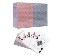 Vinsani Check Playing Cards, Poker Size Standard Index, 4 Decks of Cards (2 Red and 2 Blue), for Blackjack, Euchre, Canasta, Pinochle Card Game, Casino Grade