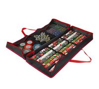 Vinsani Christmas Xmas Decoration Gift Wrap Fabric Storage Bag Large Waterproof Accesories Décor Organiser (83 x 35 x 14 cm) for Wrapping Paper Rolls, Tags & Bows (Black, 35 x 14 x 83)