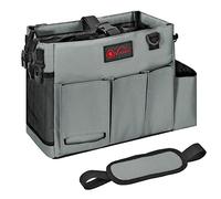 Vinsani Cleaning Caddy Multifunctional Storage Organiser Bag with Handle and Adjustable Waist and Shoulder Straps for Cleaning Supplies, Home, Craft, Car and Garden Tool Kit - Large Dark Grey