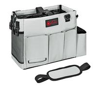 Vinsani Cleaning Caddy Multifunctional Storage Organiser Bag with Handle and Adjustable Waist and Shoulder Straps for Cleaning Supplies, Home, Craft, Car and Garden Tool Kit - Large Light Grey