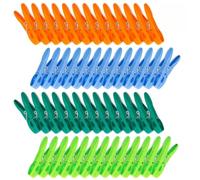 Vinsani Clothes Pegs - Strong Grip, Windproof & Non-Slip Plastic Laundry Clips for Washing Line, Heavy Duty Clothes Pins for Indoor & Outdoor Use, Aesthetic Design | Multicolored