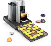 Vinsani Coffee Pod Storage Drawer for 40 Dolce Gusto Capsules - 1-Tier Sliding Drawer Organiser with Non-Slip Surface, Minimalist Space-Saving Coffee Pod Holder for Kitchen Countertop