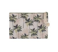 Vinsani Cotton Polyester Makeup Bag Cosmetic Pouch Portable Toiletry Bag Organizer Pencil Case for Travel School Office Festival Birthday - Palm Tree
