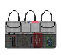 Vinsani Deluxe Car Boot Tidy Storage Bag Organiser Multi-Pocket Hanging Bag Back Seat Declutter Pouch Car Accessories Storage Solution Foldable Cargo Trunk for Vehicles - Grey