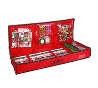 Vinsani Large Christmas Wrapper Gift Storage Bag Flexible Compartments - Xmas Fabric Organiser Waterproof for Wrapping Paper Rolls, Gift Tags Bows Accessories - Durable Storage Solution (103x36x13cm)