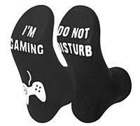 Vinsani® 'Do Not Disturb, I'm Gaming' Funny Gamer Ankle Socks | Comfortable Cotton Blend with Non-Slip Grip | Novelty Socks for Gaming Enthusiasts Teens & Adults Casual Wear Game Marathons