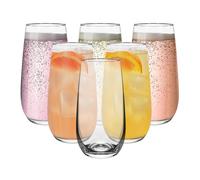 Vinsani Set of 6 Traditional Esteem Highball Glass Tumblers - 490ml (16.5oz) Highball Glasses