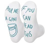 Vinsani Gin Lover Socks Funny Novelty Gift, Soft & Breathable Cotton, 4-10