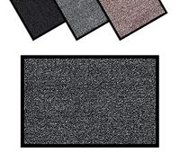 Vinsani Hallway Runner Rug Heavy Duty Door Mat 60x90cm - Non-Slip Rubber Back Large Carpet Runner | Dirt Trapper Water Absorbent Runner Mat Washable Rugs Mat for Kitchen Living Room - Black & White