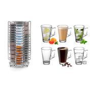 VINSANI LATTE GLASS 6PCS + COFFEE STAND 0006375