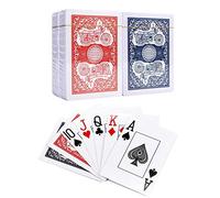Vinsani Motorbike Playing Cards Age 3+, Poker Size Standard Index, 4 Decks of Cards (2 Red and 2 Blue), for Blackjack, Euchre, Canasta, Pinochle Card Game, Casino Grade