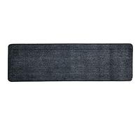Vinsani Non-Slip Indoor Magic Clean Step Mat Machine Washable Floor Doormat Super Absorbent Carpet Runner Entrance Rug Liner - Dark Grey - 45 X 150 cm