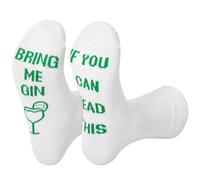 Vinsani Novelty Ankle Socks for Gin Lovers, Non-Slip, Soft Cotton Blend | Funny 'Bring Me Gin, If You Can Read This' Themed Design, Ideal Gift for Cocktail Fans, Parties & Pamper Nights