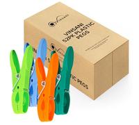 Vinsani Plastic Clothes Pegs 20/48 PC Set Black and White - Aesthetic Design Strong Grip and Windproof Laundry Pegs Quality Non-Slip Clothes Pins for Home and Garden (52)