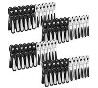 Vinsani Plastic Clothes Pegs 20/48 PC Set Black and White - Aesthetic Design Strong Grip and Windproof Laundry Pegs Quality Non-Slip Clothes Pins for Home and Garden (48)