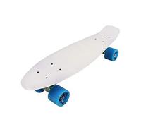 Vinsani Retro Cruiser Plastic Skateboard 22" X 6" Clear Deck with Blue Solid Coloured Wheels
