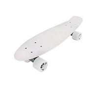 Vinsani Retro Cruiser Plastic Skateboard 22" X 6" Clear Deck with White Solid Coloured Wheels