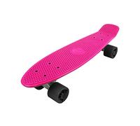 Vinsani Retro Cruiser Plastic Skateboard 22" X 6" Pink Deck with Black Solid Coloured Wheels
