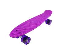 Vinsani Retro Cruiser Plastic Skateboard 22" X 6" Purple Deck with Purple Transparent Coloured Wheels