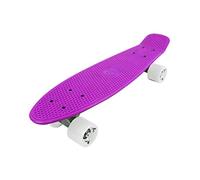 Vinsani Retro Cruiser Plastic Skateboard 22" X 6" Purple Deck with White Solid Coloured Wheels