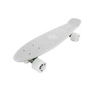 Vinsani Retro Cruiser Plastic Skateboard 22" X 6" White Deck with White Solid Coloured Wheels