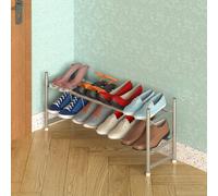 Vinsani Shoe Rack 2 Tier Grey 1010272