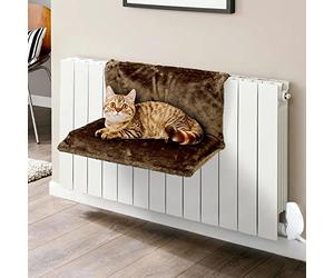 Vinsani® Soft Luxurious Pet Radiator Bed for Cat Kitten Puppy Dogs with Soft Machine Washable Fleece Lined Cover Warm Cosy Hammock Style Radiator Bed - Coffee