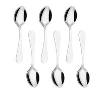 Vinsani Tea Spoons, Set of 6 Stainless Steel Teaspoons, Coffee Tea Dessert Silverware Flatware Ideal for Latte Coffee, Espresso, Hot Chocolate, Desserts & Ice Cream- 14cm / 5.5 inch (Silver)