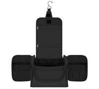 Vinsani Premium Toiletry Bag Large Capacity Many Compartments Hygiene Wash Bag Bathroom Shower Portable Hanging Travel Organiser for Men & Women Waterproof Cosmetic Makeup Toiletries - Black
