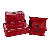 Vinsani Travel Organiser Packing Bags 6pcs Set Packing Cubes Holiday Travelling Essentials Suitcase Luggage Storage Bags Multiuse Clothes Toiletries Carry On Compression Bags - Wine Red