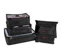 Vinsani Travel Organiser Packing Bags 6pcs Set Packing Cubes Holiday Travelling Essentials Suitcase Luggage Storage Bags Multiuse Clothes Toiletries Carry On Compression Bags - Black