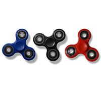 Vinsani Whirlerz Tri-Finger Fidget Hand Spinner Ultra Fast Bearing Finger Gadget Toy - 3 Pack (Red/Blue/Black)