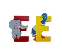 Vinsani® Wooden Jungle Animal Alphabet Letters Personalised Bedroom Wall Door Name (E)
