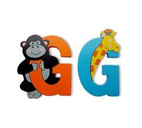 Vinsani® Wooden Jungle Animal Alphabet Letters Personalised Bedroom Wall Door Name (G)