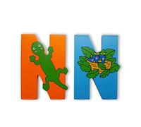 Vinsani® Wooden Jungle Animal Alphabet Letters Personalised Bedroom Wall Door Name (N)