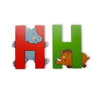 Vinsani Wooden Letters, ABC Alphabet Learning Toys, Self Adhesive, (H)