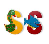 Vinsani Wooden Letters, ABC Alphabet Learning Toys, Self Adhesive, (S)